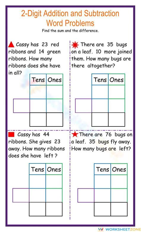 2 digit subtraction word problems|Two digit addition & subtraction word problems .